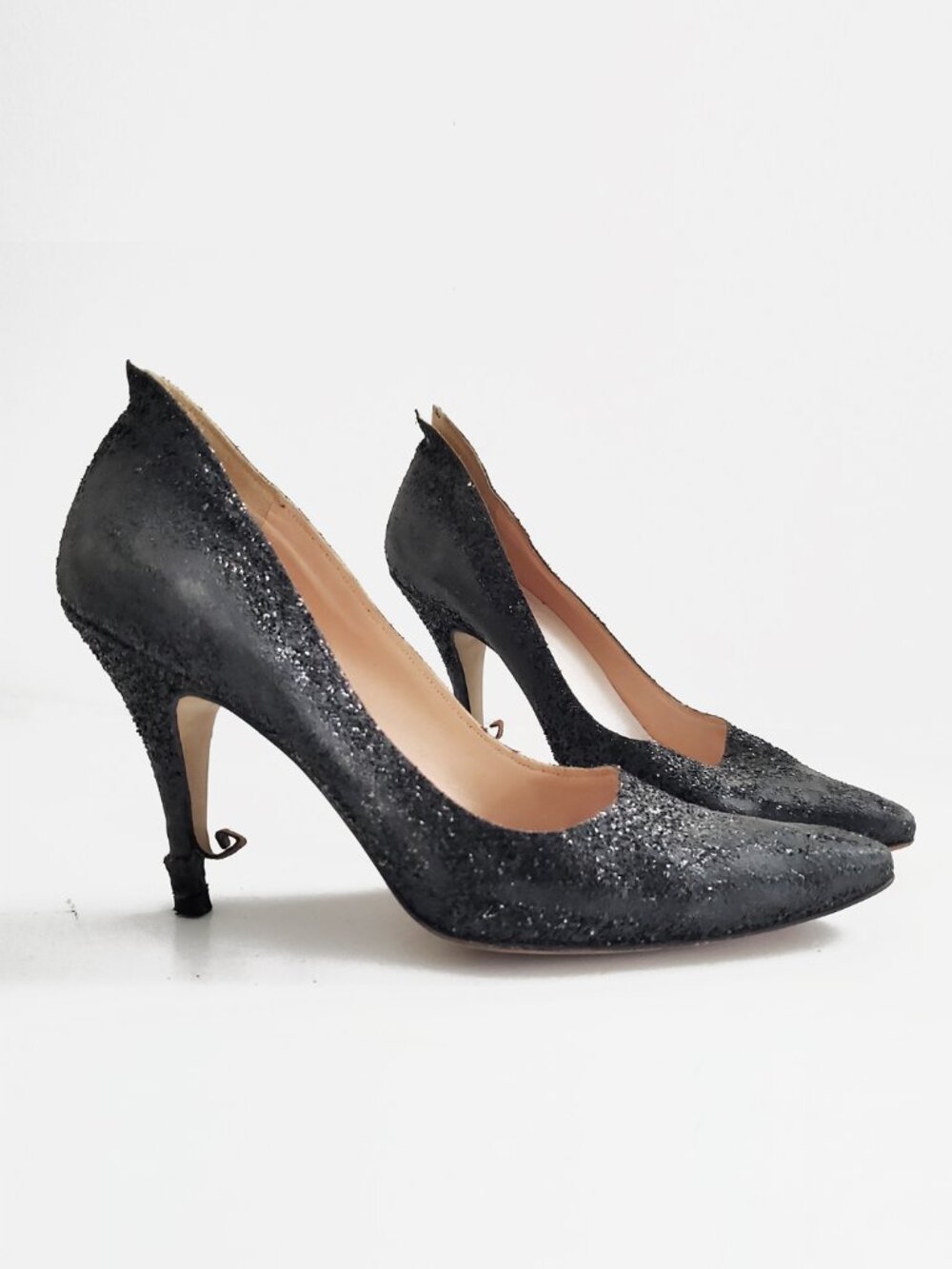 Martin Margiela After Party Stilettos Black Glitter RARE Vintage 2005
